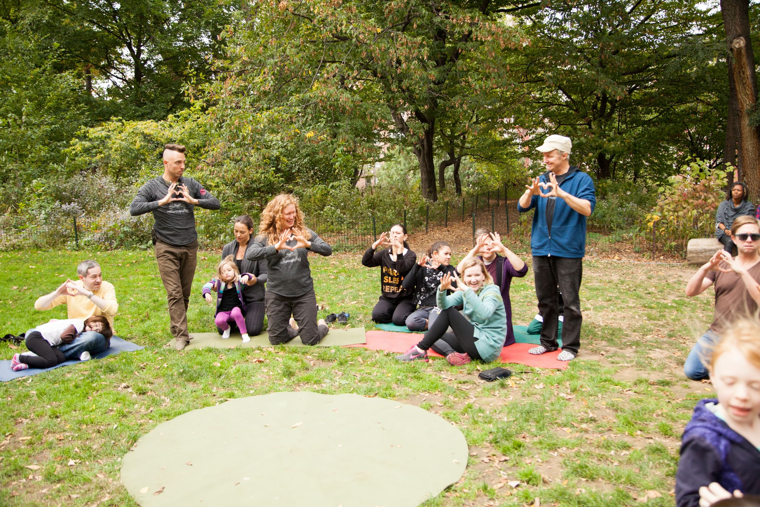 Yoga participants in Central Park
