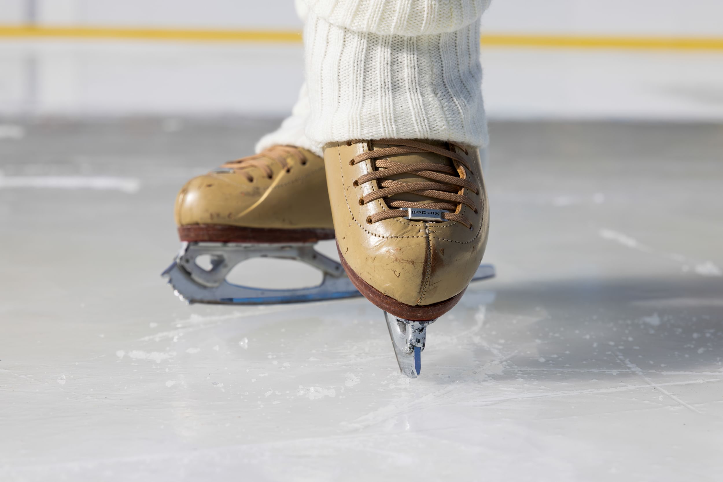 Brown skates on an ice rink