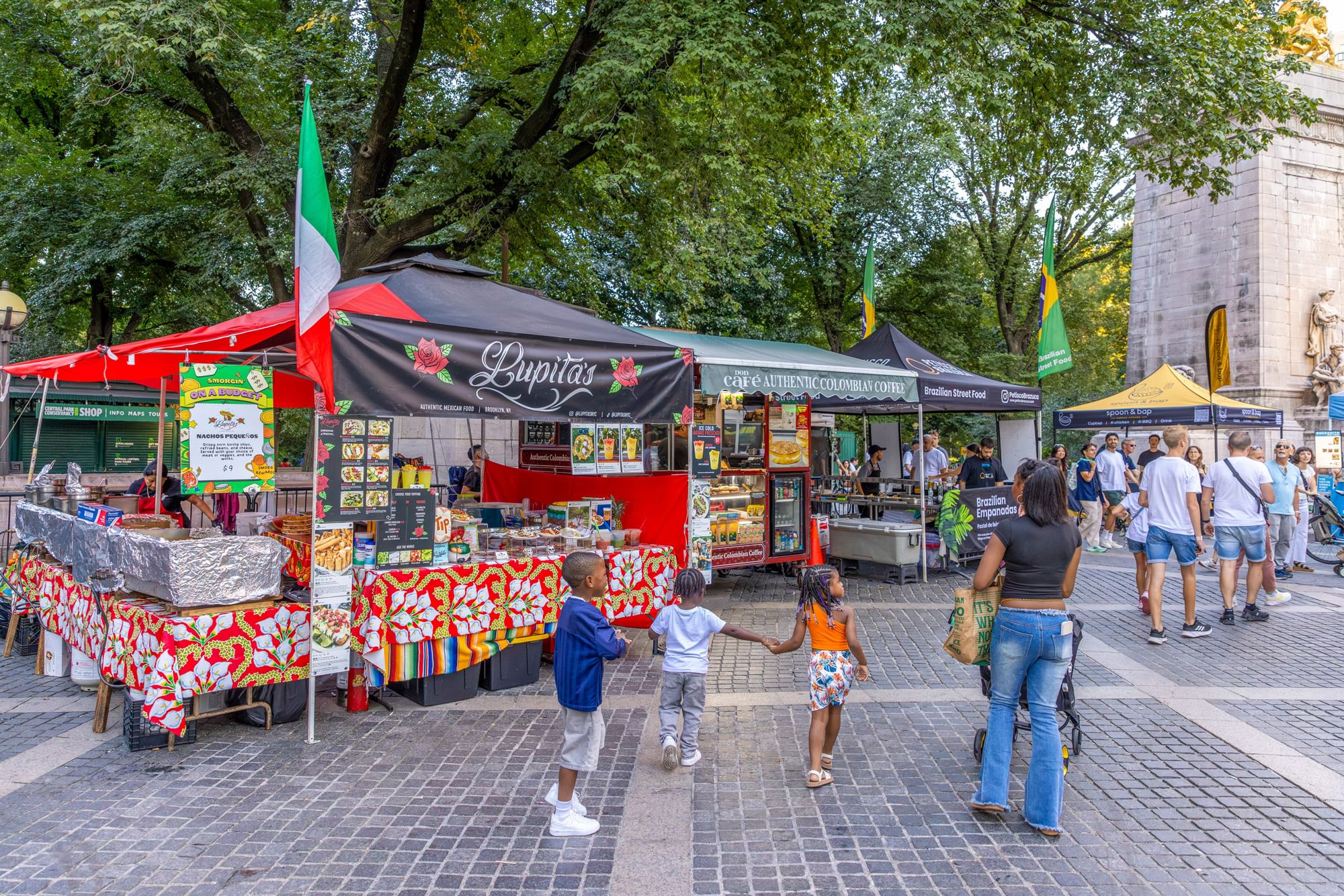 Smorgasburg vendors at the entrance of Columbus Circle, 59th Street