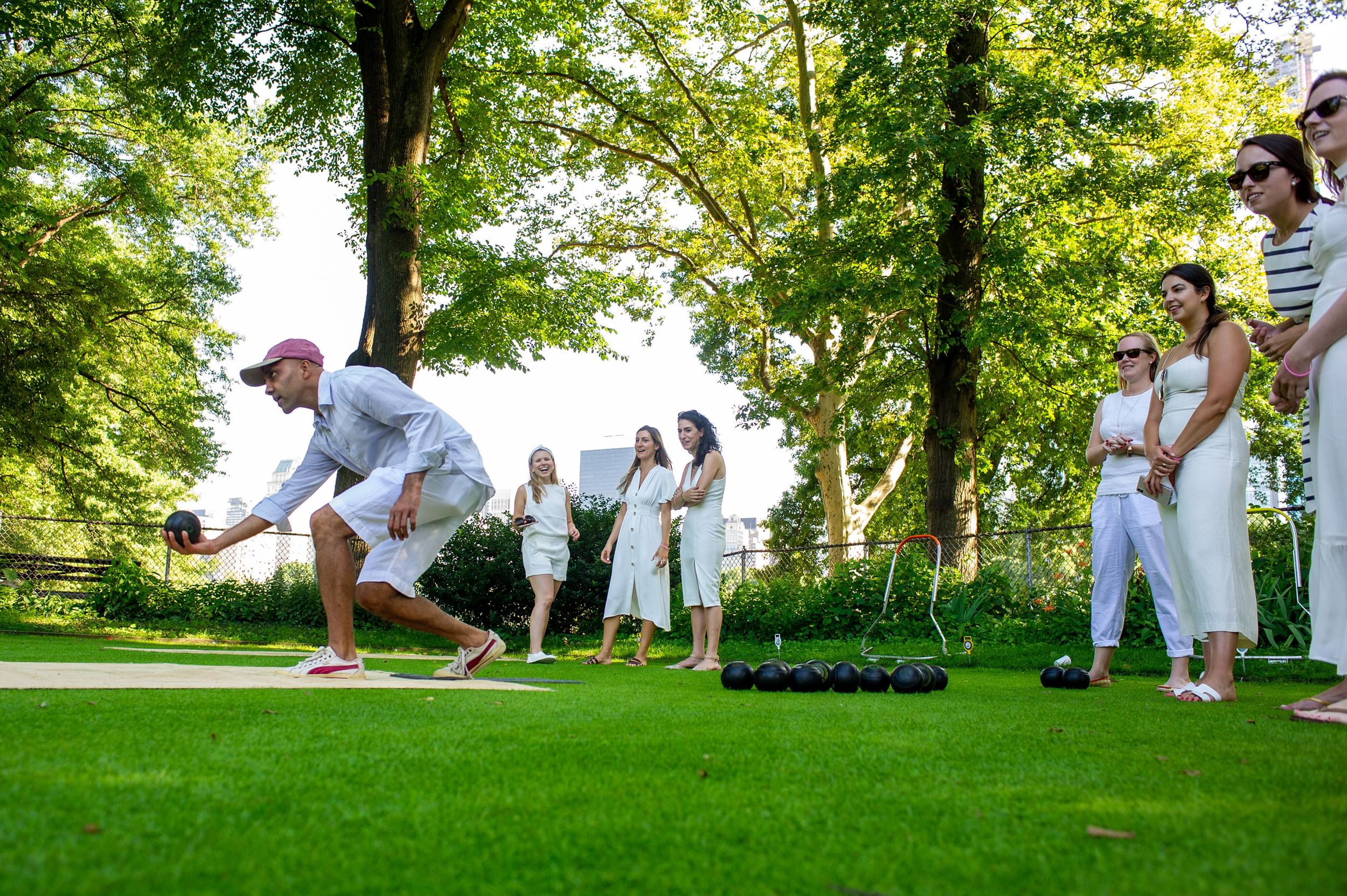 Lawn bowlers on the green