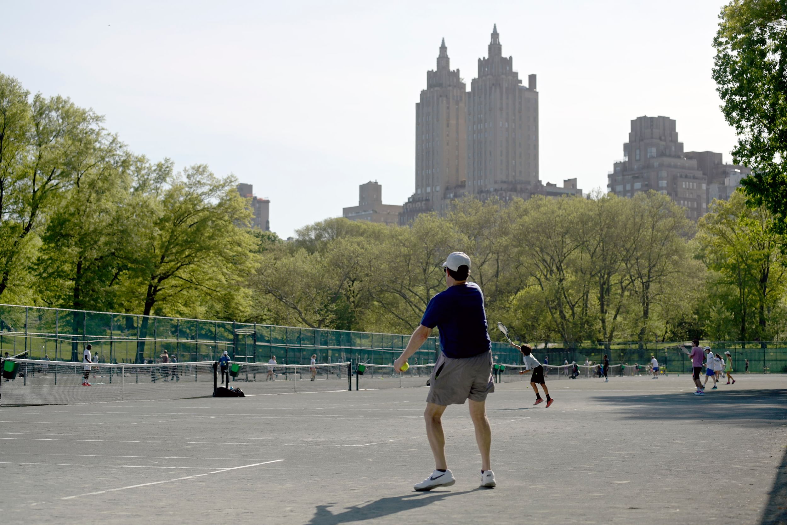 Players at the Central Park Tennis Center
