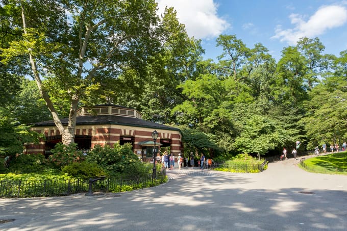 Looking past the Carousel, seen in summer